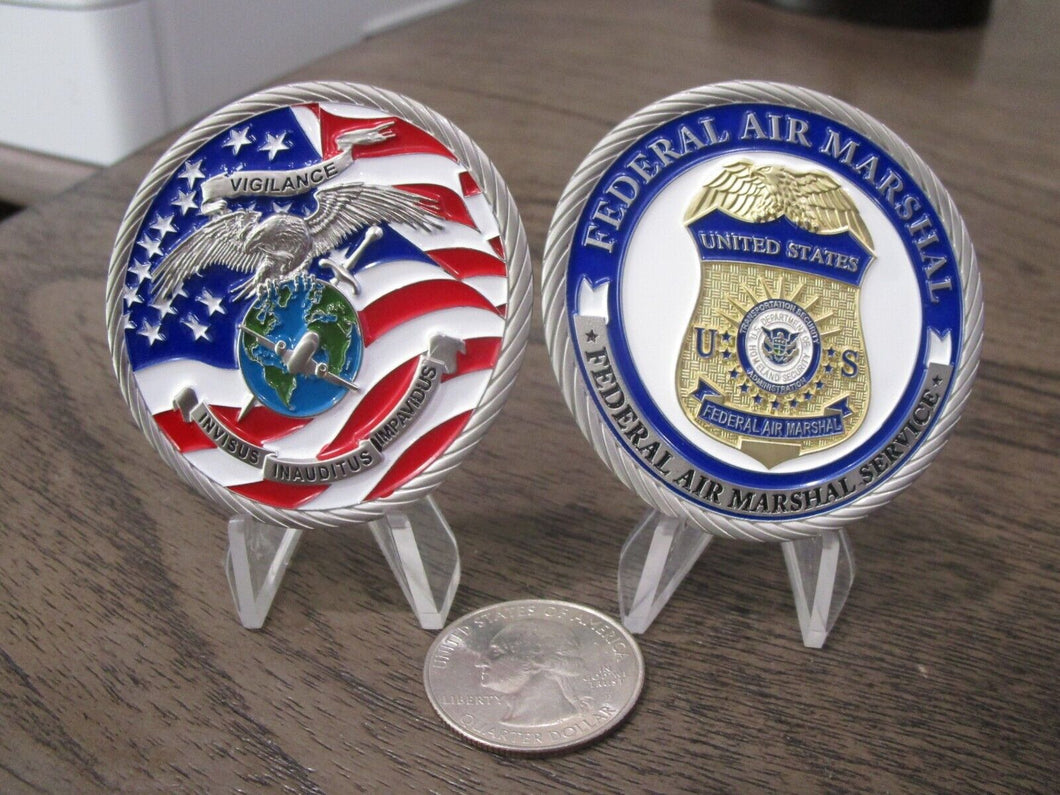 FAM FAMS TSA Federal Air Marshal Unseen Unheard Unafraid Challenge Coin