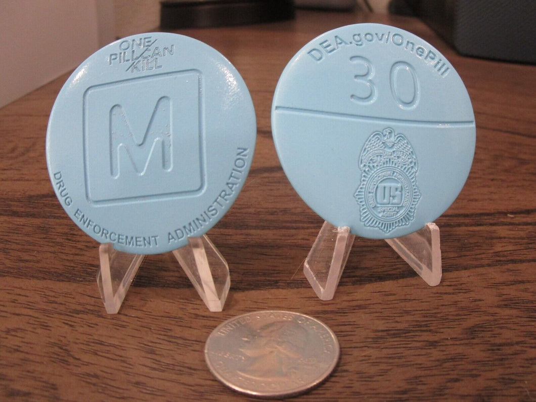 DEA Drug Enforcement Administration One Pill Can Kill Blue Challenge Coin