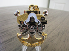 Load image into Gallery viewer, United States Navy CPO Ask The Chief Three Skulls Challenge Coin
