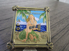 Load image into Gallery viewer, Large Island Chief Tiki Hut Hawaiian CPO USN Pin Up Girl Challenge Coin
