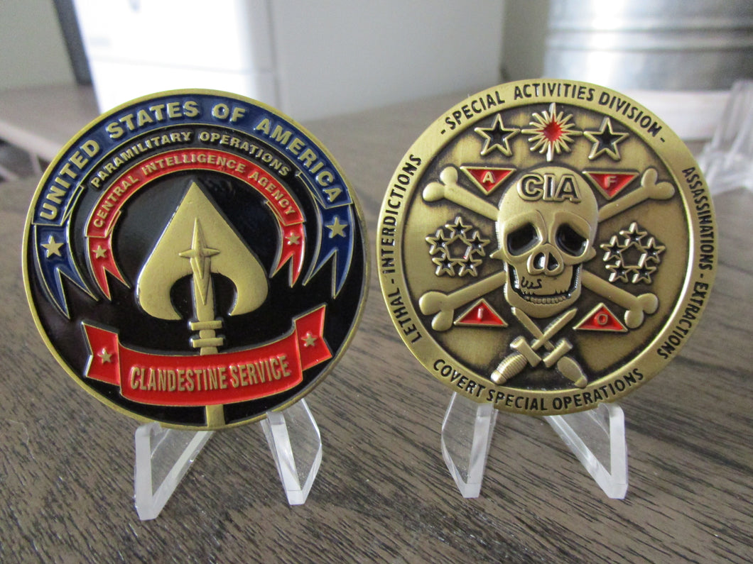 CIA Covert Special Operations Clandestine Service Lethal SAD HUMINT Paramilitary Challenge Coin