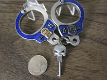 Load image into Gallery viewer, NYPD Narcotics Narco Handcuffs With Punisher Key Blue Version Challenge Coin
