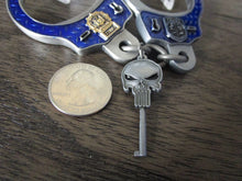 Load image into Gallery viewer, NYPD Narcotics Narco Handcuffs With Punisher Key Blue Version Challenge Coin
