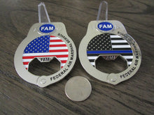 Load image into Gallery viewer, US Federal Air Marshal Service FAM FAMS Handcuff Bottle Opener Challenge Coin
