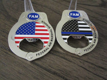 Load image into Gallery viewer, US Federal Air Marshal Service FAM FAMS Handcuff Bottle Opener Challenge Coin
