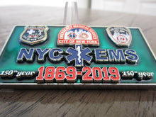 Load image into Gallery viewer, New York City First Responders NYC EMS FDNY EMT 150 Anniversary Challenge Coin
