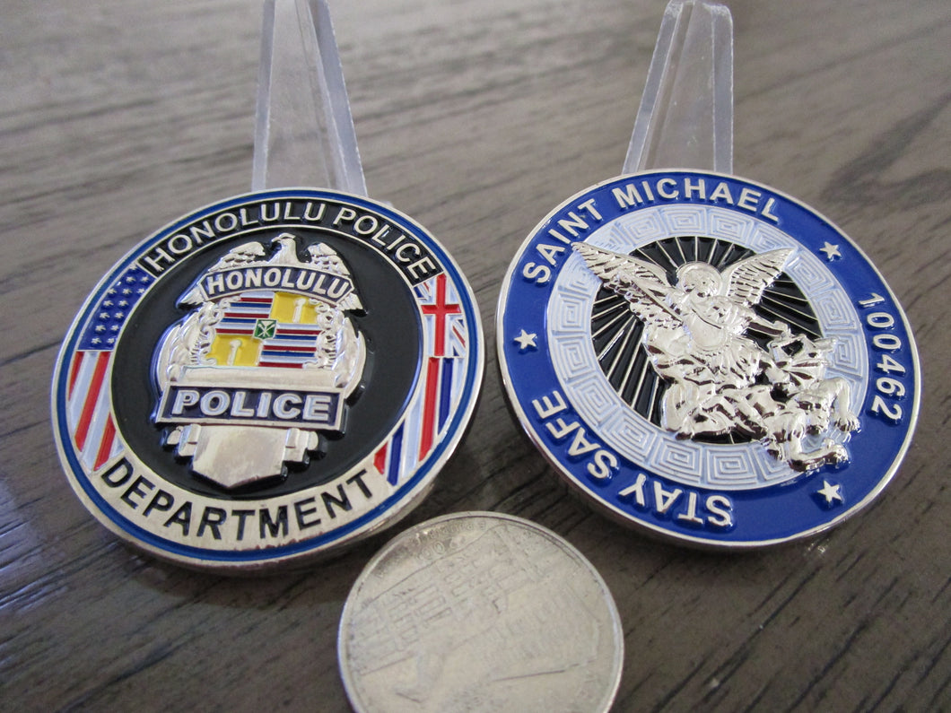 Honolulu Hawaii Police Dept Saint Michael Challenge Coin