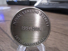 Load image into Gallery viewer, Vintage USN Naval Station Everett 10th Anniversary 1994 - 2004 Challenge Coin
