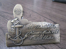 Load image into Gallery viewer, The Chief A Smooth Sea Never Made A Skilled Sailor Dress White Navy CPO Challenge Coin
