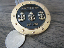 Load image into Gallery viewer, United States Navy Chief USN CPO Popeye Chief Petty Officer Ask The Chief Challenge Coin
