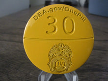 Load image into Gallery viewer, DEA Drug Enforcement Administration One Pill Can Kill Orange Challenge Coin
